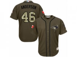 Youth Majestic Toronto Blue Jays #46 Brett Anderson Replica Green Salute to Service MLB Jersey