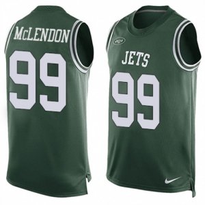 Mens Nike New York Jets #99 Steve McLendon Limited Green Player Name & Number Tank Top NFL Jersey