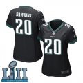 Nike Philadelphia Eagles #20 Brian Dawkins Black Wo 2018 Super Bowl LII Game Jersey