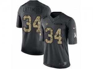 Mens Nike New Orleans Saints #34 Marshon Lattimore Limited Black 2016 Salute to Service NFL Jersey