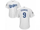 Youth Majestic Los Angeles Dodgers #9 Yasmani Grandal Replica White Home 2017 World Series Bound Cool Base MLB Jersey