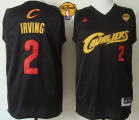 NBA Cleveland Cavaliers #2 Kyrie Irving Black(Red No.) Fashion The Finals Patch Stitched Jerseys