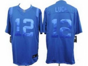 Nike Indianapolis Colts #12 Andrew Luck Blue Jerseys(Drenched Limited)