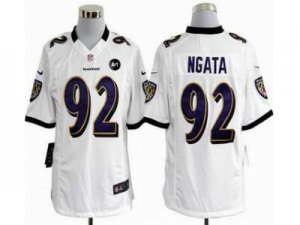 Nike Baltimore Ravens #92 Haloti Ngata white jerseys[game Art Patch]