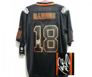 Nike jerseys denver broncos #18 manning black[Elite lights out signature]