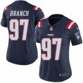 Women's Nike New England Patriots #97 Alan Branch Limited Navy Blue Rush NFL Jersey