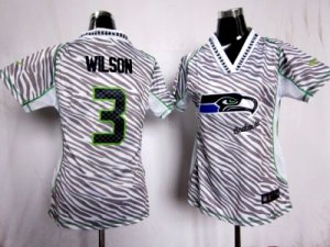 Nike Women Seattle Seahawks #3 Russell Wilson jerseys[fem fan zebra]