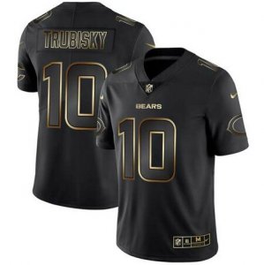 Nike Bears #10 Mitchell Trubisky Black Gold Vapor Untouchable