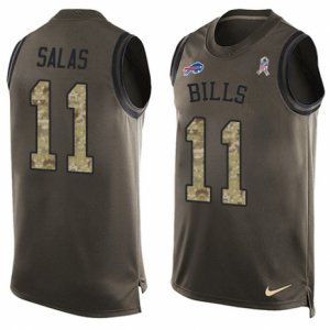 Mens Nike Buffalo Bills #11 Greg Salas Limited Green Salute to Service Tank Top NFL Jersey