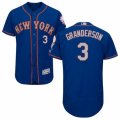 Men's Majestic New York Mets #3 Curtis Granderson Royal Gray Flexbase Authentic Collection MLB Jersey