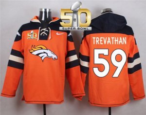 Nike Denver Broncos #59 Danny Trevathan Orange Super Bowl 50 Player Pullover NFL Hoodie