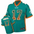 Mens Nike Miami Dolphins #17 Ryan Tannehill Elite Aqua Green Drift Fashion NFL Jersey