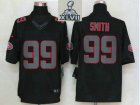 2013 Super Bowl XLVII NEW San Francisco 49ers 99 Smith Black Jerseys(Impact Limited)