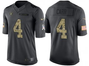 Nike Oakland Raiders #4 Derek Carr Mens Stitched Black NFL Salute to Service Limited Jerseys