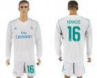 2017-18 Real Madrid 16 KOVACIC Home Long Sleeve Soccer Jersey