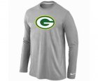 Nike Green Bay Packers Logo Long Sleeve T-Shirt Grey