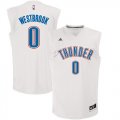 Thunder #0 Russell Westbrook White Fashion Replica Jersey