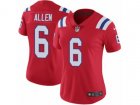 Women Nike New England Patriots #6 Ryan Allen Vapor Untouchable Limited Red Alternate NFL Jersey