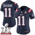 Womens Nike New England Patriots #11 Drew Bledsoe Limited Navy Blue Rush Super Bowl LI 51 NFL Jersey
