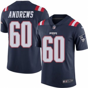 Mens Nike New England Patriots #60 David Andrews Limited Navy Blue Rush NFL Jersey