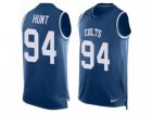 Mens Nike Indianapolis Colts #94 Margus Hunt Limited Royal Blue Player Name & Number Tank Top NFL Jersey