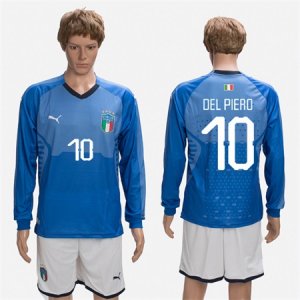 2018-19 Italy 10 DEL PIERO Home Long Sleeve Soccer Jersey