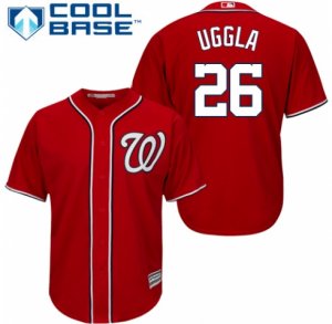 Men\'s Majestic Washington Nationals #26 Dan Uggla Replica Red Alternate 1 Cool Base MLB Jersey