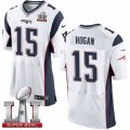 Mens Nike New England Patriots #15 Chris Hogan Elite White Super Bowl LI 51 NFL Jersey