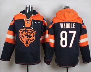 Nike Chicago Bears #87 Tom Waddle Navy Blue Player Pullover Hoodie