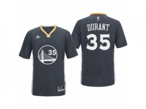 Golden State Warriors #35 Kevin Durant 2016 Alternate Black Sleeved Jersey