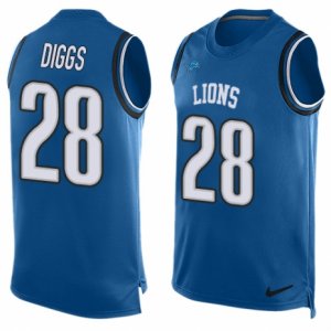 Mens Nike Detroit Lions #28 Quandre Diggs Limited Light Blue Player Name & Number Tank Top NFL Jersey