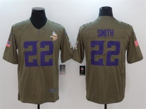 Nike Vikings #22 Harrison Smith Olive Salute To Service Limited Jersey