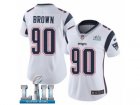 Women Nike New England Patriots #90 Malcom Brown White Vapor Untouchable Limited Player Super Bowl LII NFL Jersey