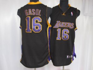 nba los angeles lakers #16 gasol black[purple number]