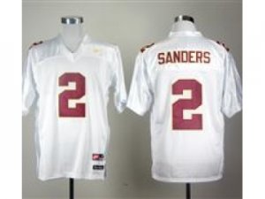 Florida State Seminoles Deion Sanders #2 White College Football Throwback Jersey