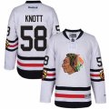 Mens Reebok Chicago Blackhawks #58 Graham Knott Authentic White 2017 Winter Classic NHL Jersey