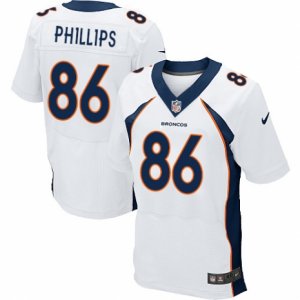 Mens Nike Denver Broncos #86 John Phillips Elite White NFL Jersey