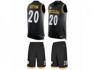 Mens Nike Pittsburgh Steelers #20 Cameron Sutton Limited Black Tank Top Suit NFL Jersey