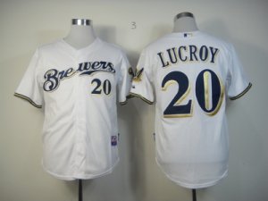 mlb jerseys milwaukee brewers #20 lucroy white