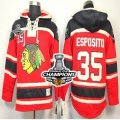 nhl jerseys chicago blackhawks #35 esposito red[pullover hooded sweatshirt][2013 Stanley cup champions]