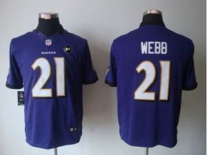 Nike Baltimore Ravens #21 webb purple jerseys[Limited Art Patch]