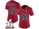 Womens Nike Atlanta Falcons #42 Patrick DiMarco Limited Red Rush Super Bowl LI 51 NFL Jersey