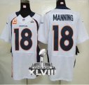 Nike Denver Broncos #18 Peyton Manning White With C Patch Super Bowl XLVIII NFL Elite Jersey
