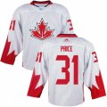 Youth Adidas Team Canada #31 Carey Price Authentic White Home 2016 World Cup Ice Hockey Jersey