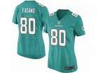 Women Nike Miami Dolphins #80 Anthony Fasano Game Aqua Green Team Color NFL Jersey