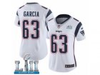 Women Nike New England Patriots #63 Antonio Garcia White Vapor Untouchable Limited Player Super Bowl LII NFL Jersey