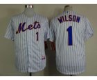 mlb jerseys new york mets #1 wilson white(blue strip)