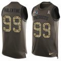 Mens Nike New England Patriots #99 Vincent Valentine Limited Green Salute to Service Tank Top NFL Jersey