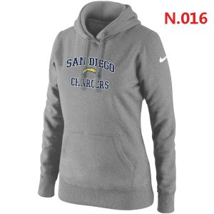 Women NEW San Diego Charger Heart & Soul Pullover Hoodie grey