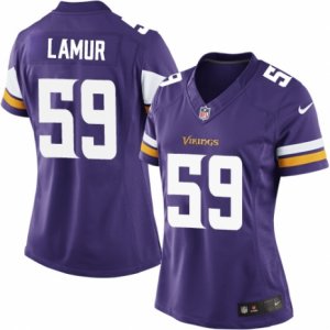 Women\'s Nike Minnesota Vikings #59 Emmanuel Lamur Limited Purple Team Color NFL Jersey